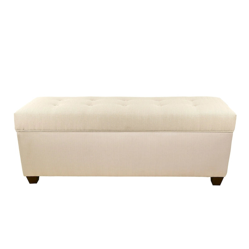 Multi-Color Linen Button Tufted Storage Bench with Espresso Wood Legs – 1-Seat