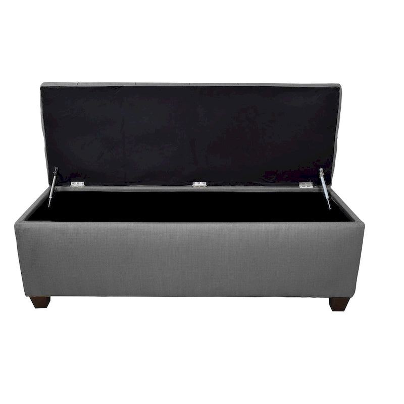 Multi-Color Linen Button Tufted Storage Bench with Espresso Wood Legs – 1-Seat