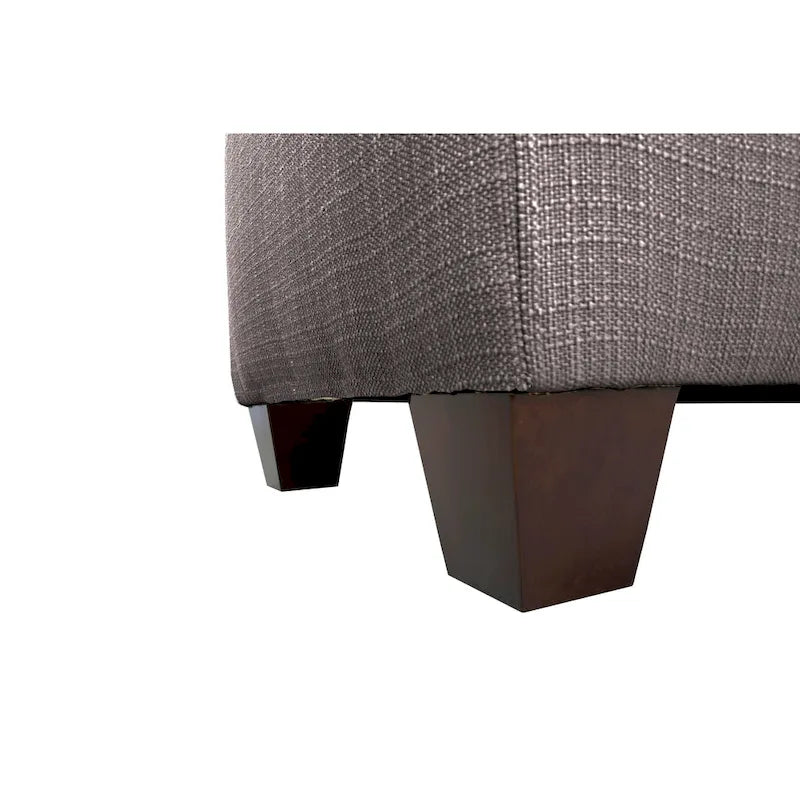 Multi-Color Linen Button Tufted Storage Bench with Espresso Wood Legs – 1-Seat