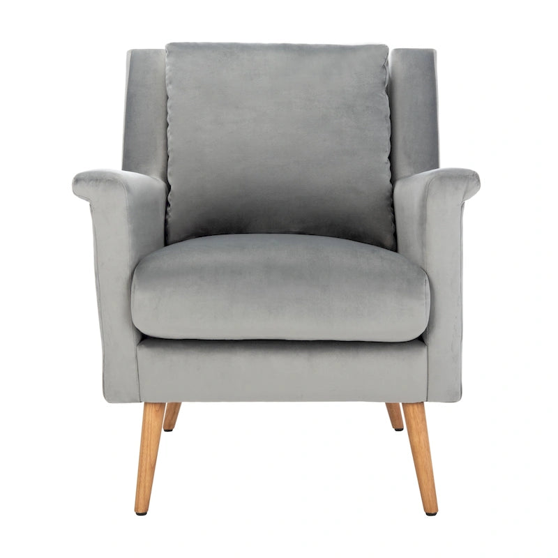 Cognac / Stone / Olive / Navy Fabric Mid-Century Armchair, Solid Oak Legs, 1-Seat