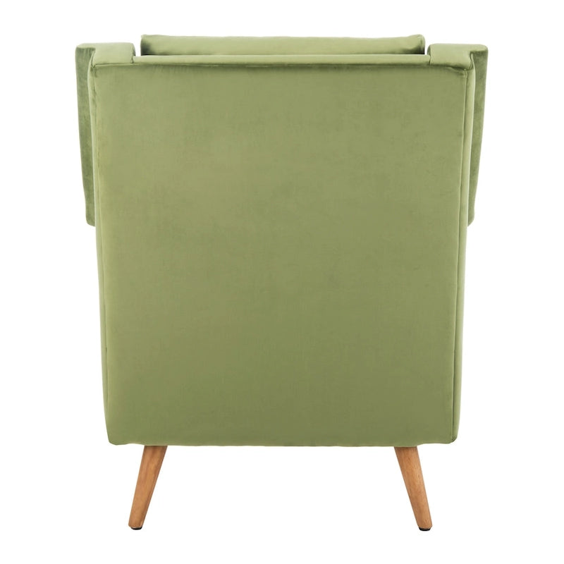 Cognac / Stone / Olive / Navy Fabric Mid-Century Armchair, Solid Oak Legs, 1-Seat