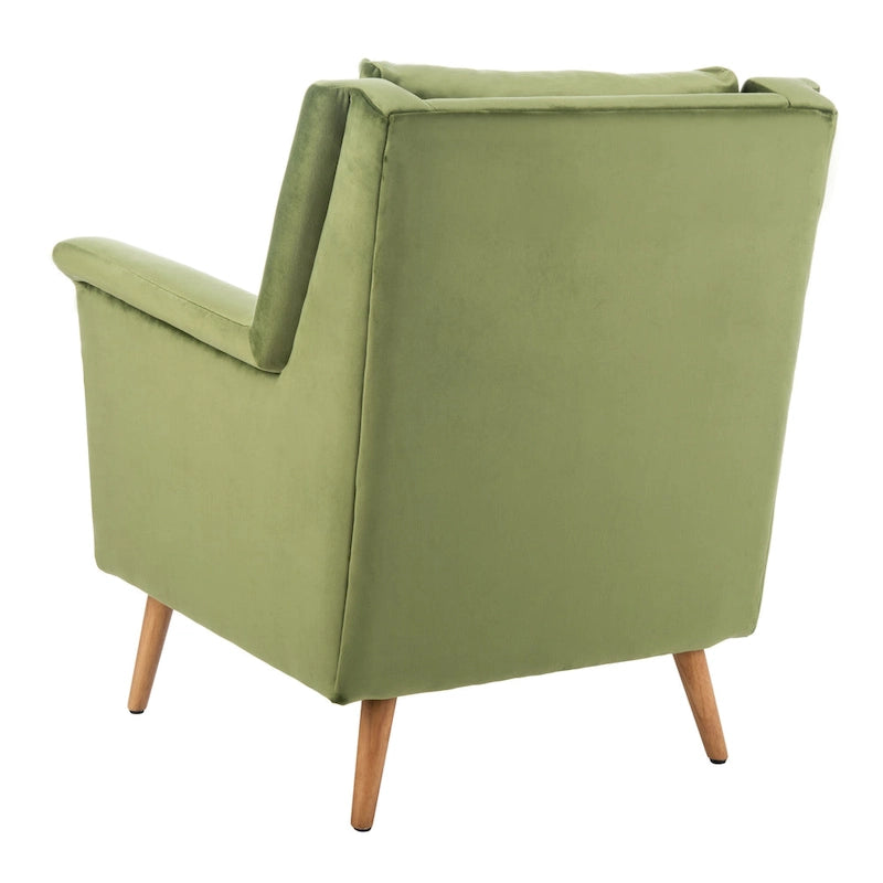 Cognac / Stone / Olive / Navy Fabric Mid-Century Armchair, Solid Oak Legs, 1-Seat