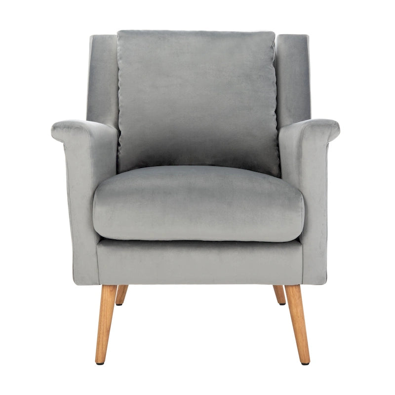 Cognac / Stone / Olive / Navy Fabric Mid-Century Armchair, Solid Oak Legs, 1-Seat