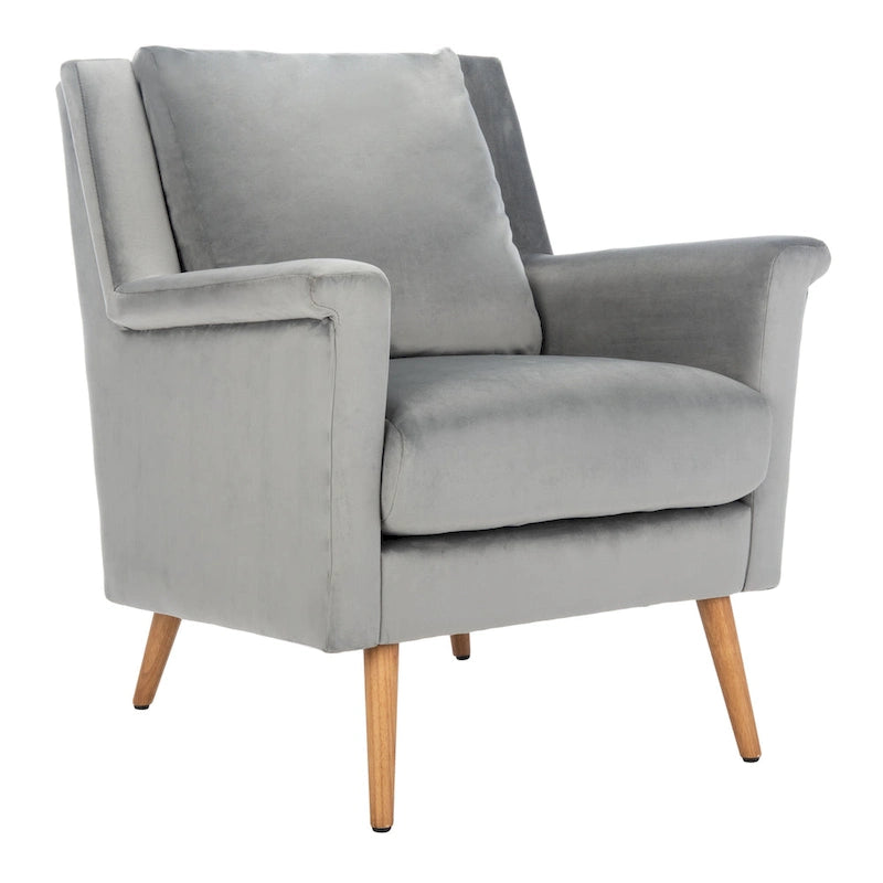 Cognac / Stone / Olive / Navy Fabric Mid-Century Armchair, Solid Oak Legs, 1-Seat