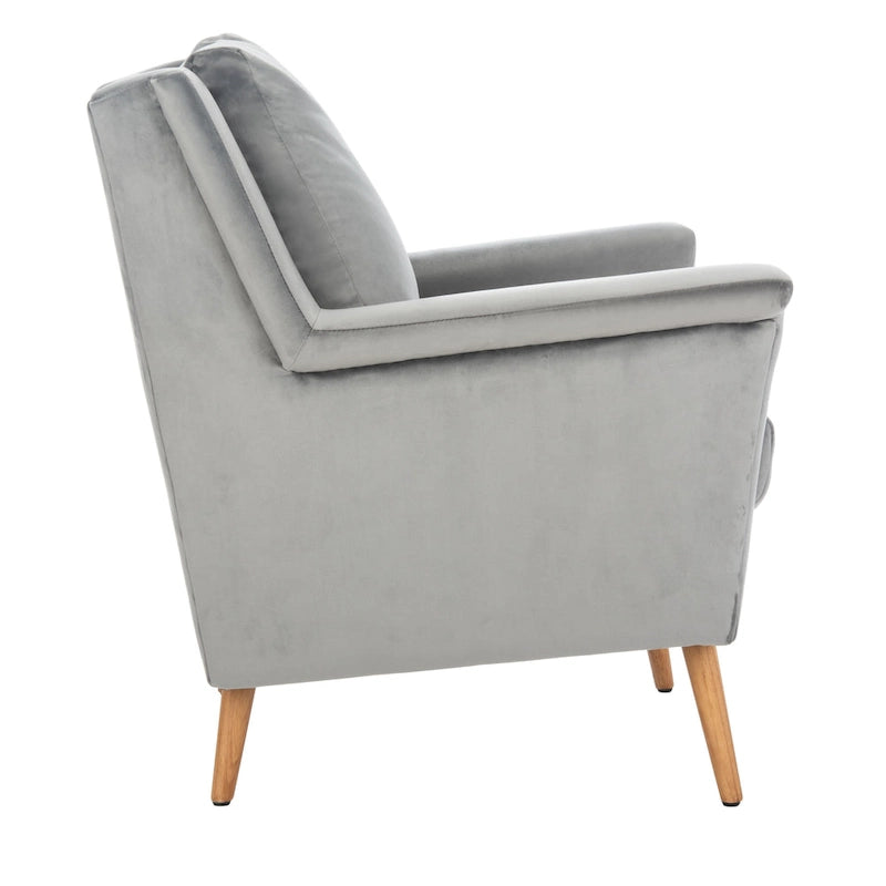 Cognac / Stone / Olive / Navy Fabric Mid-Century Armchair, Solid Oak Legs, 1-Seat