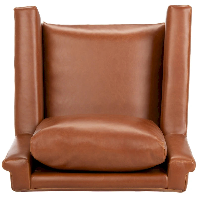 Cognac / Stone / Olive / Navy Fabric Mid-Century Armchair, Solid Oak Legs, 1-Seat