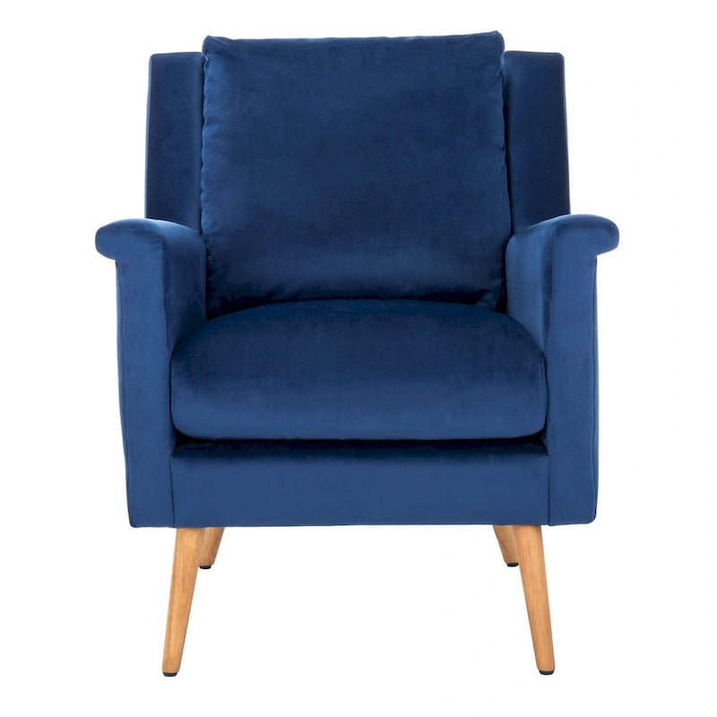 Cognac / Stone / Olive / Navy Fabric Mid-Century Armchair, Solid Oak Legs, 1-Seat