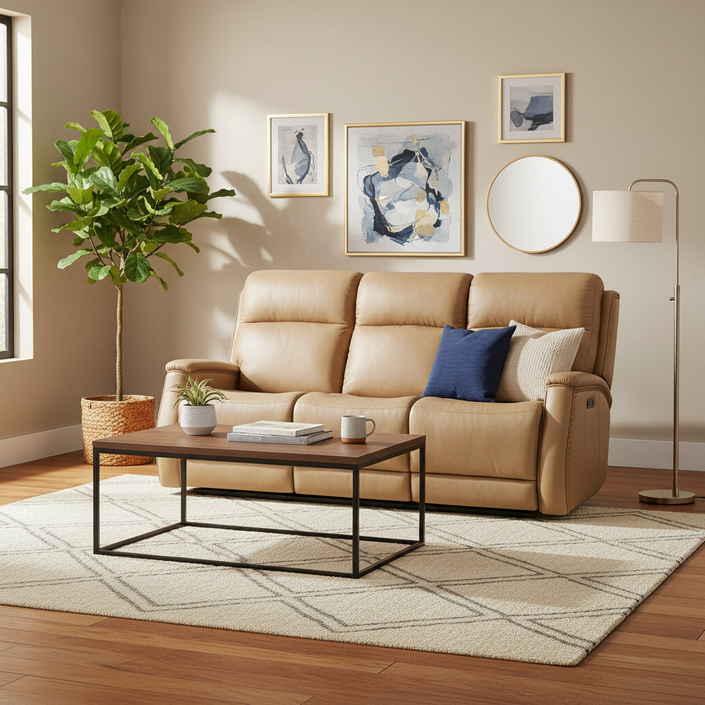 Hooker Furniture SS703-RHEA-POWER-SOFA Rhea 78 Wide Leather Power