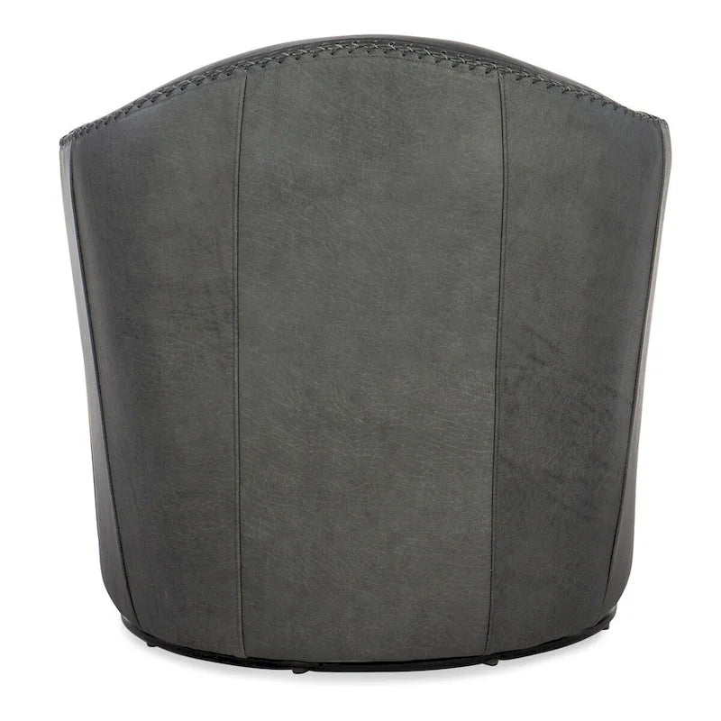 Blue Steel Fabric Swivel Club Chair, 1-Seat
