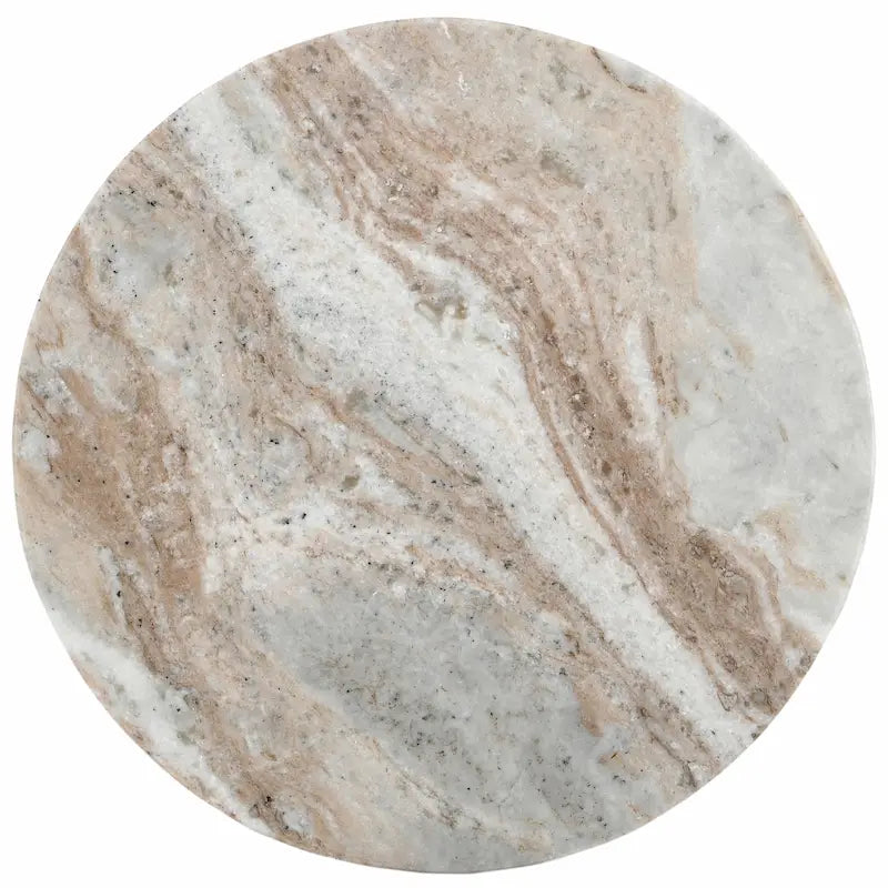 Brown/Green/Red/White/Black Marble Round Accent Side Table, For 1 Person