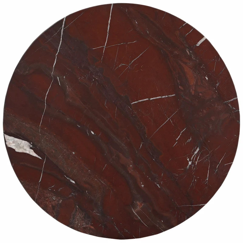 Brown/Green/Red/White/Black Marble Round Accent Side Table, For 1 Person