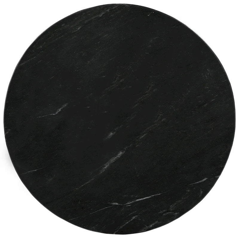 Brown/Green/Red/White/Black Marble Round Accent Side Table, For 1 Person