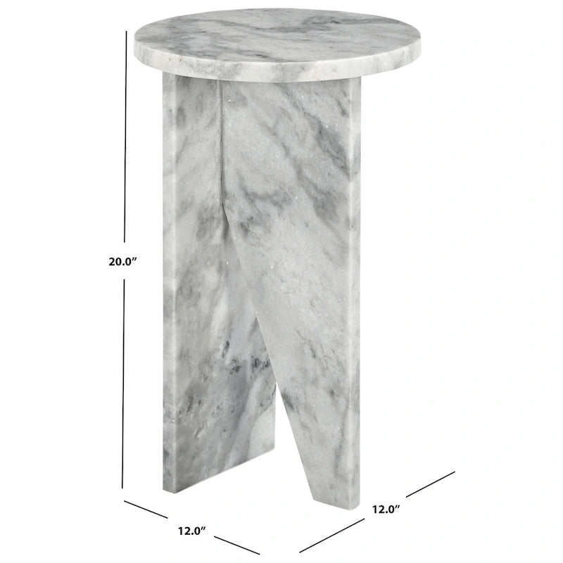 Brown/Green/Red/White/Black Marble Round Accent Side Table, For 1 Person