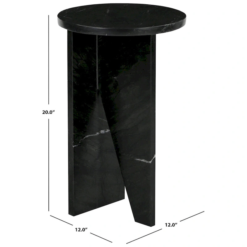 Brown/Green/Red/White/Black Marble Round Accent Side Table, For 1 Person