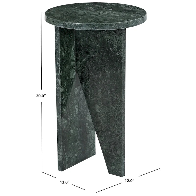 Brown/Green/Red/White/Black Marble Round Accent Side Table, For 1 Person