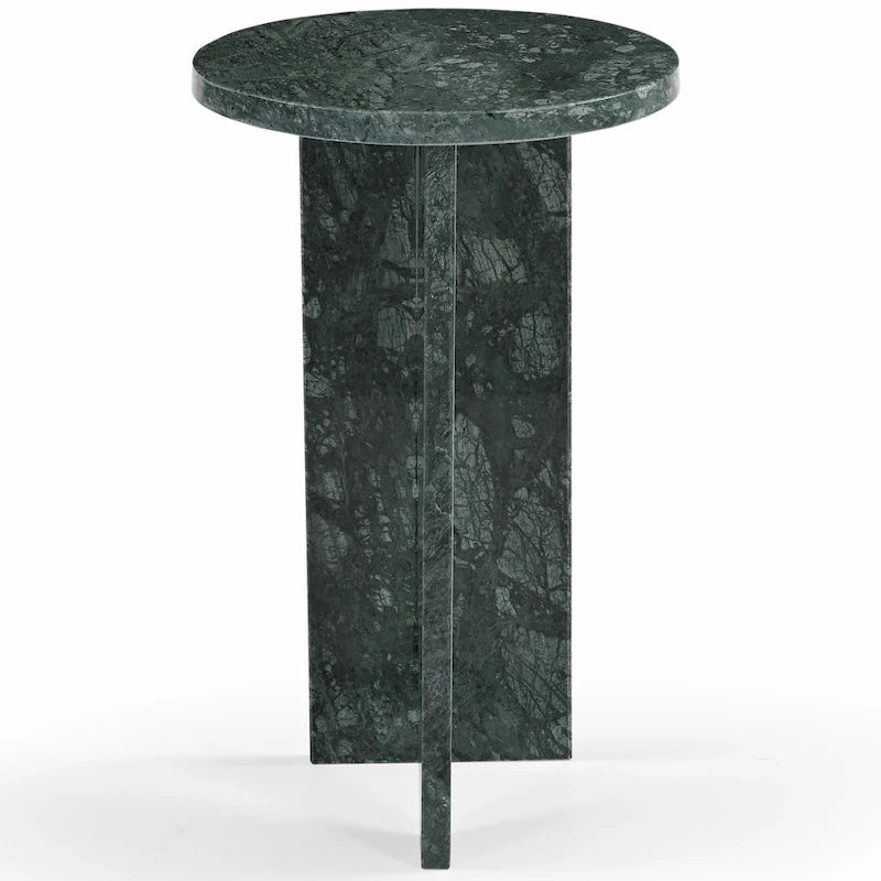 Brown/Green/Red/White/Black Marble Round Accent Side Table, For 1 Person