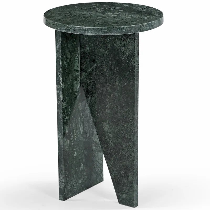 Brown/Green/Red/White/Black Marble Round Accent Side Table, For 1 Person