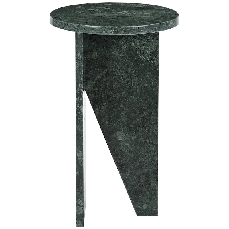 Brown/Green/Red/White/Black Marble Round Accent Side Table, For 1 Person
