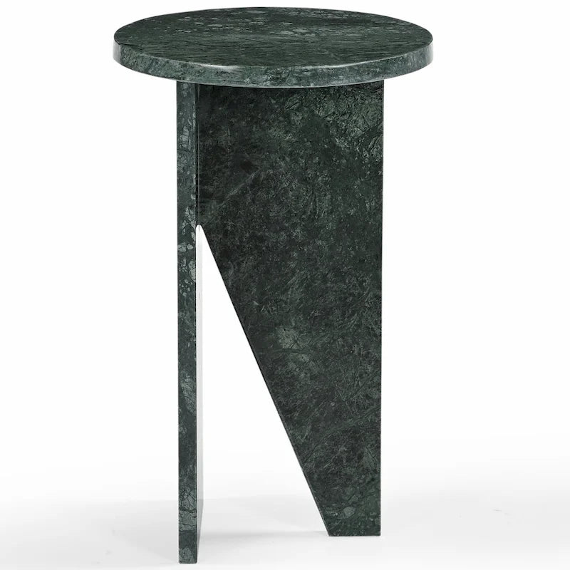 Brown/Green/Red/White/Black Marble Round Accent Side Table, For 1 Person