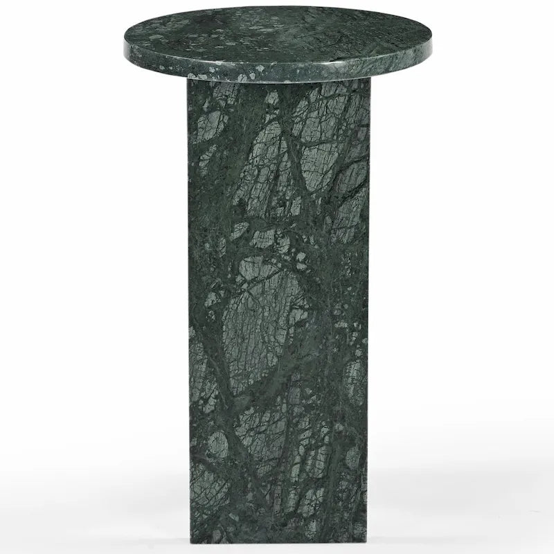 Brown/Green/Red/White/Black Marble Round Accent Side Table, For 1 Person