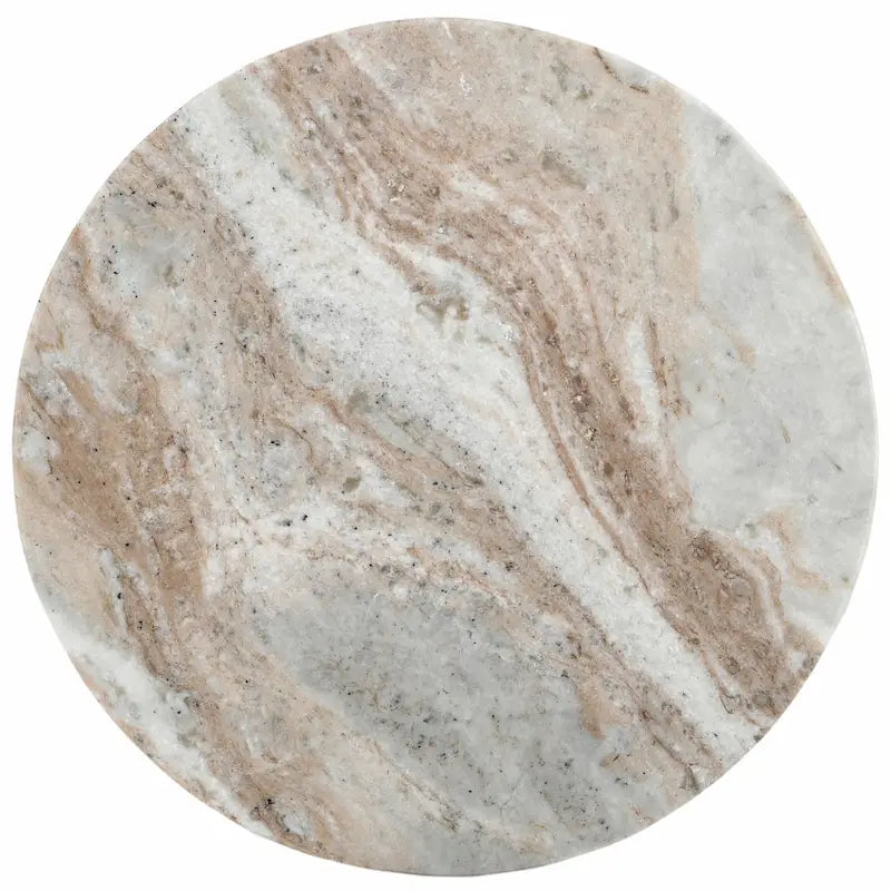 Brown/Green/Red/White/Black Marble Round Accent Side Table, For 1 Person