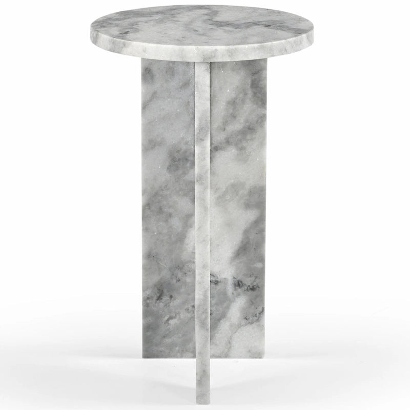 Brown/Green/Red/White/Black Marble Round Accent Side Table, For 1 Person