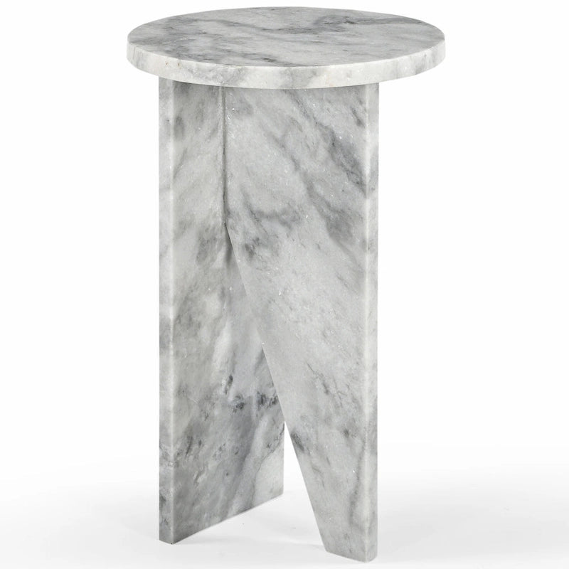 Brown/Green/Red/White/Black Marble Round Accent Side Table, For 1 Person