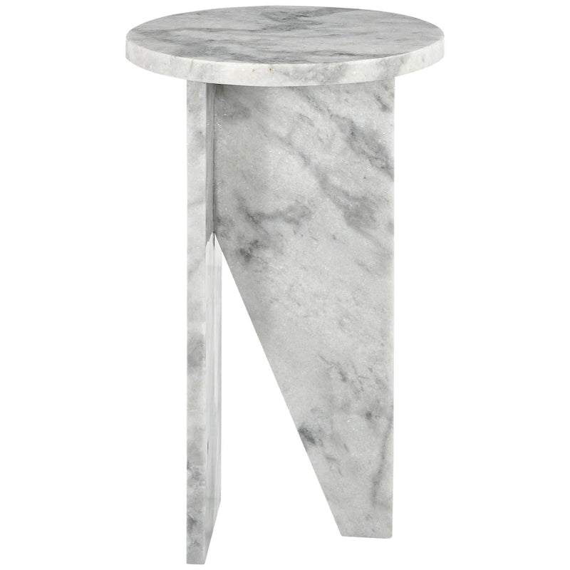Brown/Green/Red/White/Black Marble Round Accent Side Table, For 1 Person