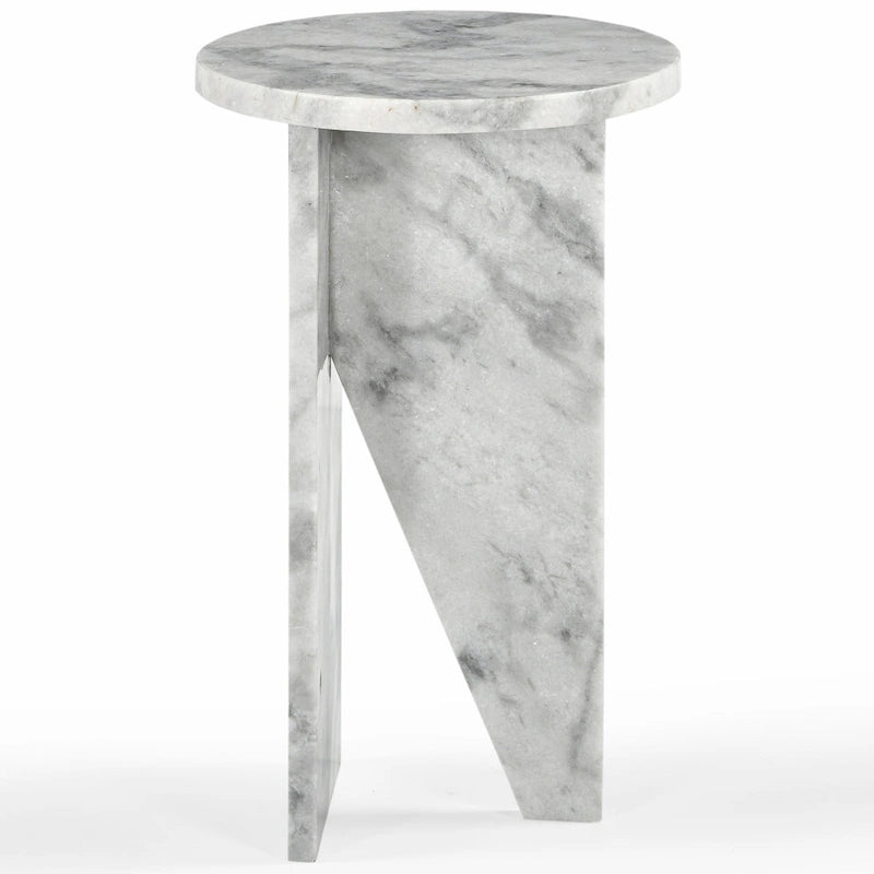 Brown/Green/Red/White/Black Marble Round Accent Side Table, For 1 Person