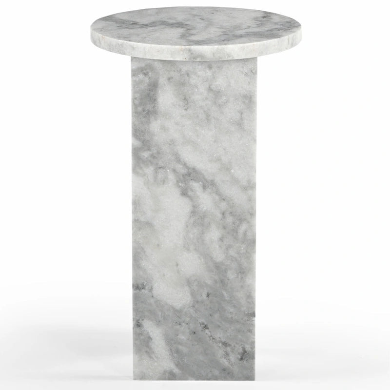 Brown/Green/Red/White/Black Marble Round Accent Side Table, For 1 Person
