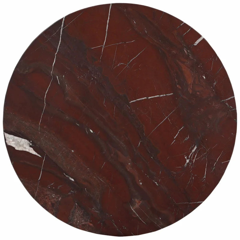 Brown/Green/Red/White/Black Marble Round Accent Side Table, For 1 Person