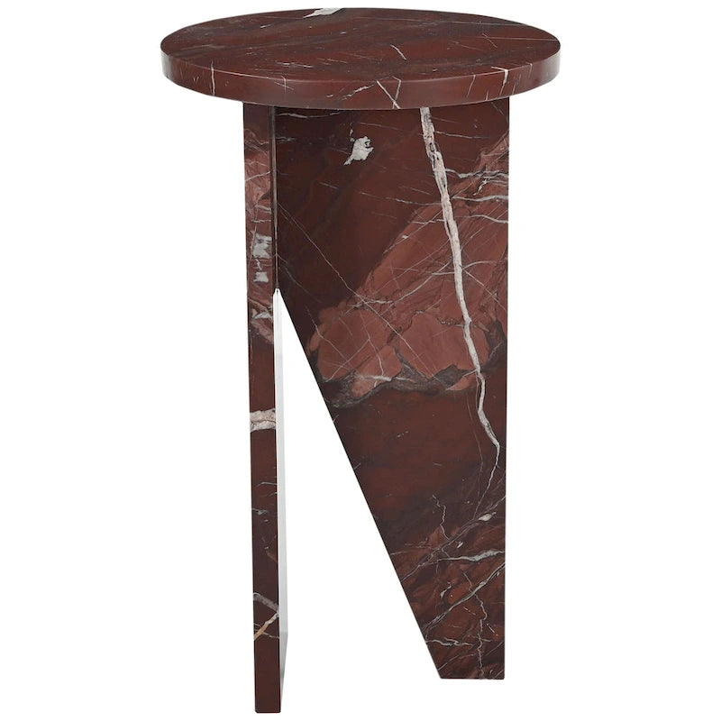 Brown/Green/Red/White/Black Marble Round Accent Side Table, For 1 Person