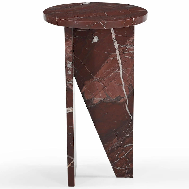 Brown/Green/Red/White/Black Marble Round Accent Side Table, For 1 Person
