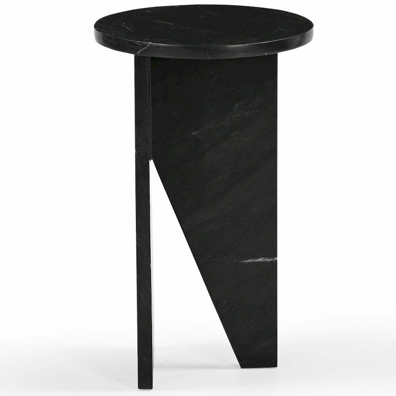 Brown/Green/Red/White/Black Marble Round Accent Side Table, For 1 Person